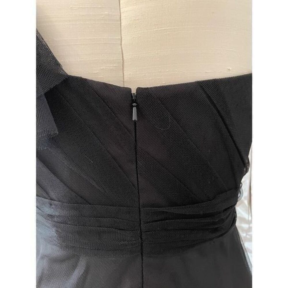NWT Alfred Angelo One Shoulder Black Fit-n-Flare Dress Size 6 - Picture 5 of 8